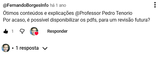 Comentário de aluno
