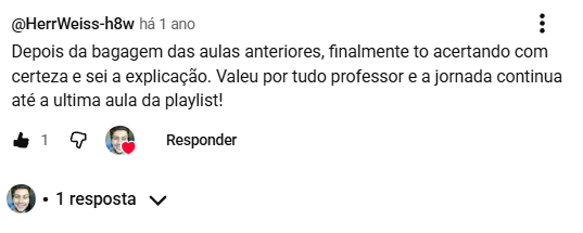Comentário de aluno