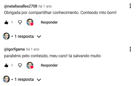 Comentário de aluno
